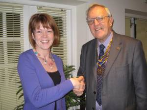 Wendy Morton welcomed by President John Ogbourne